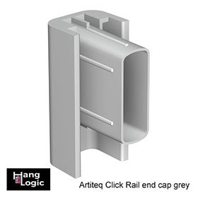 End cap Click Rail grey that the Artiteq Click Rail picture hanging system.