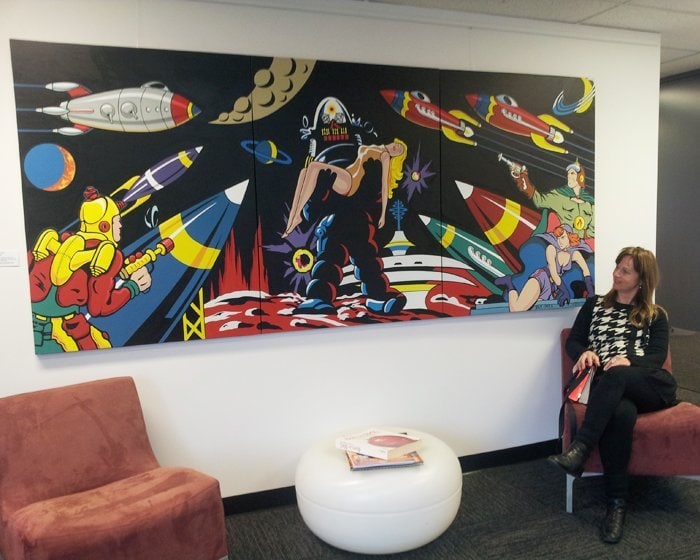 Hang Logic Picture Hanging Systems in office setting