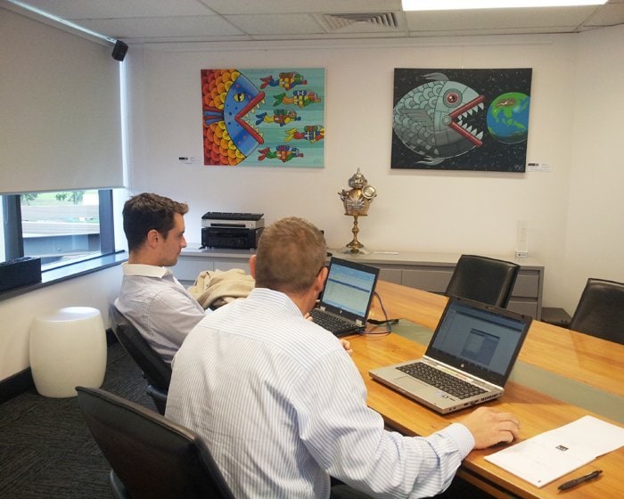 Hang Logic Picture Hanging Systems in office setting