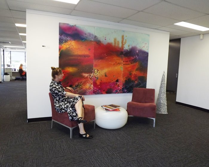 Hang Logic Picture Hanging Systems in office setting