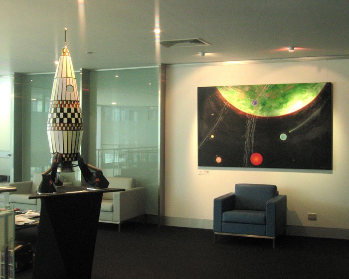 Picture Hanging Systems in hotel lounge