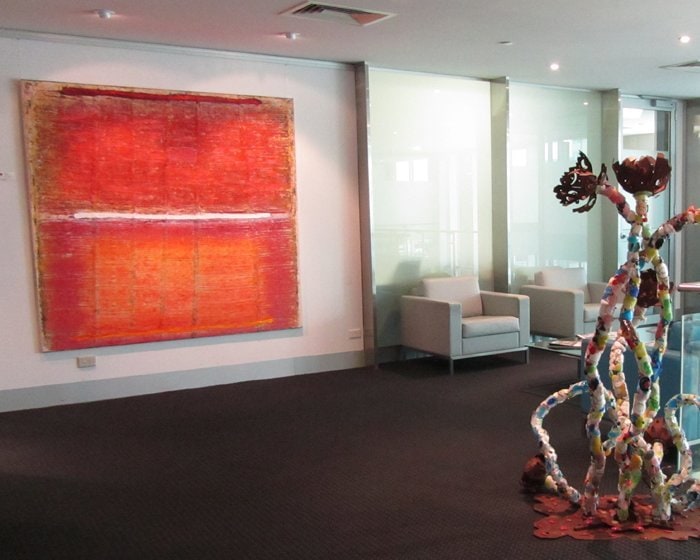 Picture Hanging Systems in hotel lounge