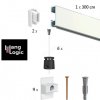Click rail white 300 - 1 Picture hanging system complete kit