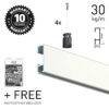 ArtiTeq Click Rail 2 m picture rail kit - Hang Logicglogic ArtiTeq Click Rail 2 m kit with rail, free fastener kit, 4x 1 mm perlon Twister wires and 4x Micro Grip 1 mm hooks from Hang Logic.