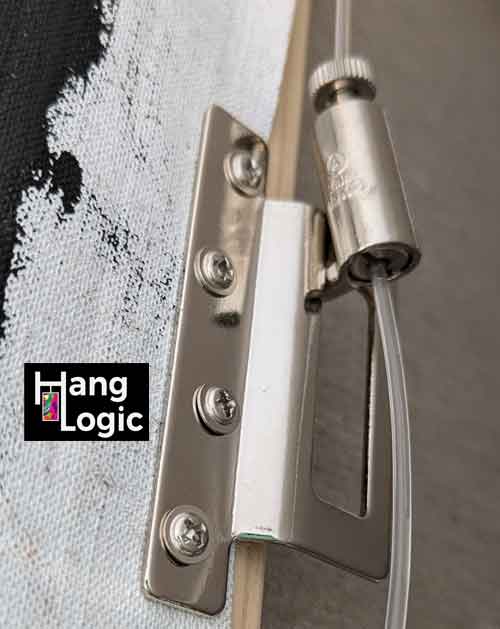 Frame Hanger for Use with Wood provides fast, secure hanging Artiteq Frame Hanger for Use with Wood with 2 mm cable and Auto Grip Hook, offering rapid, secure hanging.