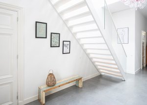 Hanging pictures staircase