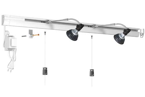Artiteq Combi Rail Pro Light picture rail system with integrated lighting and hanging wires from Hang Logic.