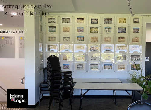 Artiteq Display It Flex installed at Brighton Click Club, available at Hang Logic.